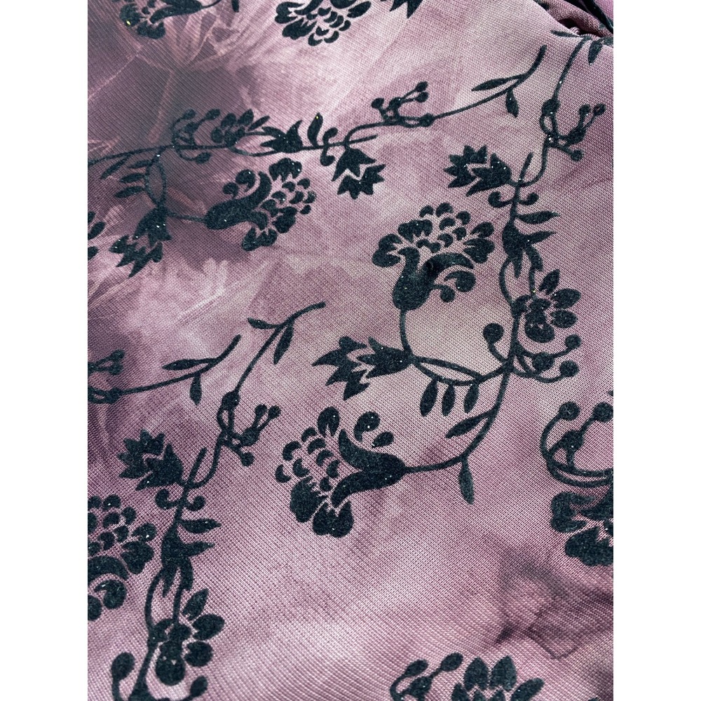 Y2K Speechless Pink Black Floral Dress Velvet Bow Goth Fairycore 90s Revival S - Picture 8 of 12